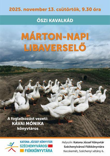 2025. november 13. csütörtök, 9.30 óra. Őszi kavalkád. Márton-napi libaverselő. Afoglalkozást vezeti: Kávai Mónika könyvtáros
