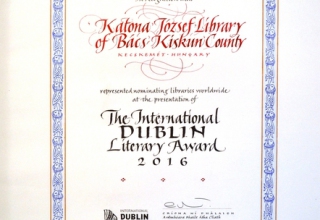 Dublin Literary Award oklevél