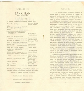 Bánk bán színlap 1961