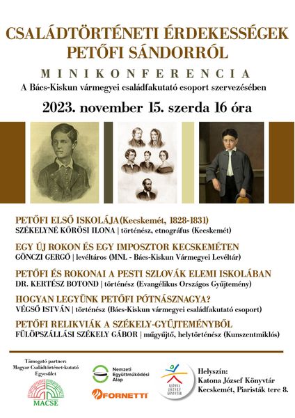 Családtörténeti érdekességek Petőfi Sándorról - minikonferencia