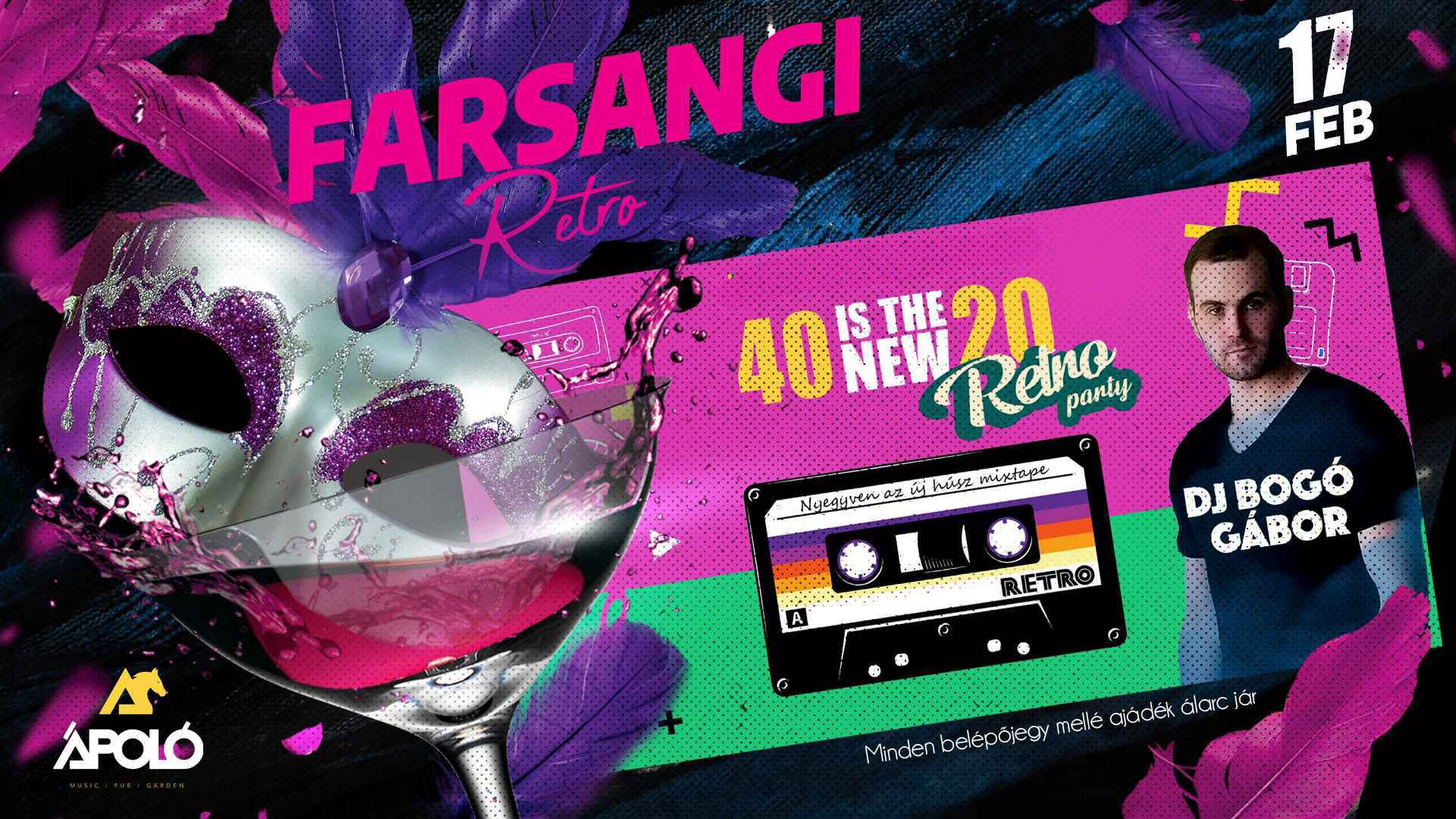 Farsangi Retro Party plakát