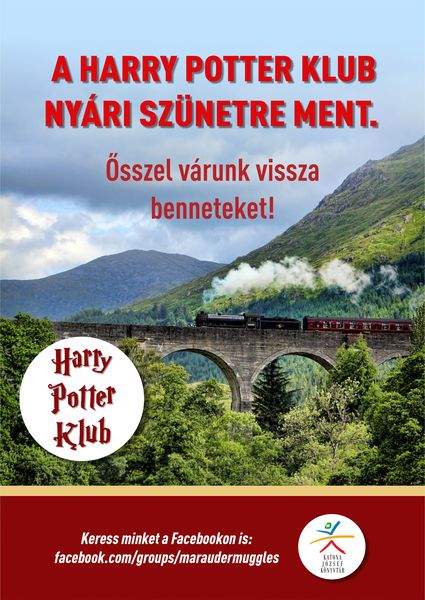 A Harry Potter Klub nyári szünetre ment. Ősszel várunk vissza benneteket! Keress minket a Facebookon is: https://www.facebook.com/groups/maraudermuggles/