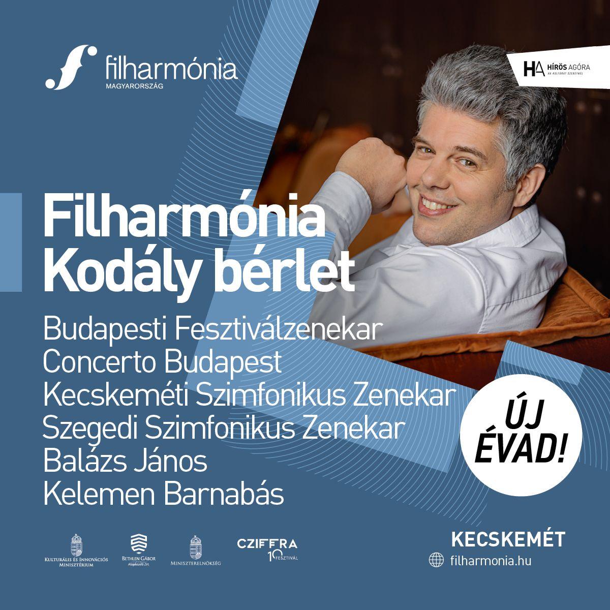 Filharmónia Kodály bérlet Budapesti Fesztiválzenekar Concerto Budapest Kecskeméti Szimfonikus Zenekar Balázs János Kelemen Barnabás Új évad!
