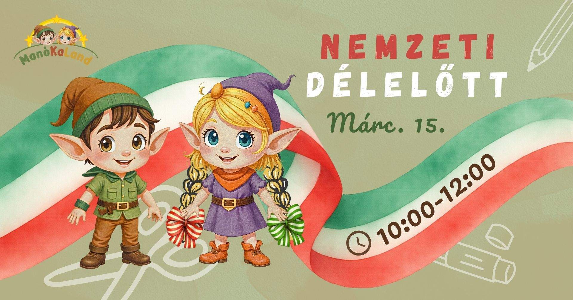 11:00-13:00 óra között: KÉZMŰVES FOGLALKOZÁSOK: különleges kokárda készítése, nemzeti színű zsinór készítése kötélverővel LEGYÉL TE IS TÁBORNOK! Vitézi próbák és stratégiai játékok a Játéktár játékaival KICSI DOBOSOK baba-mama játszószoba, ritmushangszerekkel Belépődíj: 1.500 Ft (gyermek), 2.000 Ft (felnőtt)