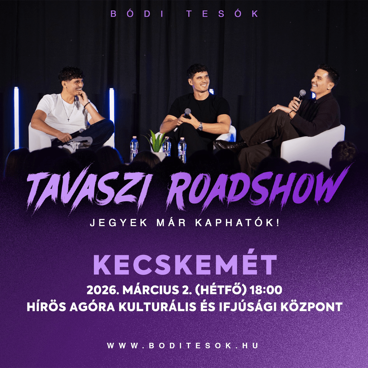 A Bódi tesók Magyarország egyik legnépszerűbb motivációs előadói, akik főként a közösségi médiában elért sikereikkel váltak ismertté. Tevékenységük központjában az önfejlesztés, a pozitív életszemlélet és a mentális egészség áll. Főbb tevékenységeik: Motivációs videók: Rövid, tanulságos történeteket és életvezetési tanácsokat osztanak meg, amelyek gyakran a kitartásról, a családról és az emberségről szólnak. Előadások: Országszerte tartanak élő közönségtalálkozókat és motivációs esteket. Könyvek: Több sikerkönyv szerzői, legismertebb művük a Hited ereje, amelyben saját életútjukon keresztül adnak útmutatást. Online közösség: Hatalmas követőtáborral rendelkeznek a Facebookon, Instagramon és TikTokon, ahol napi szinten kommunikálnak nézőikkel.